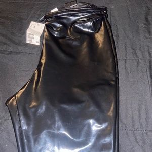 faux patent leather leggings